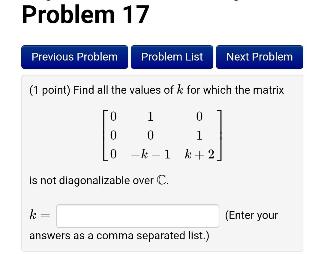 Solved Problem 17 Previous Problem Problem List Next Problem | Chegg.com