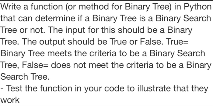 Solved Write a function (or method for Binary Tree) in | Chegg.com