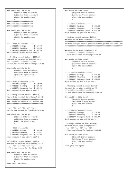 Solved Assignment Week 12: ATM simulator Application In this | Chegg.com