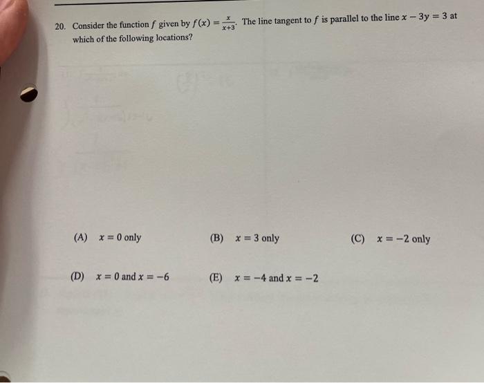 Solved 20. Consider the function f given by f(x)=x+3x. The | Chegg.com