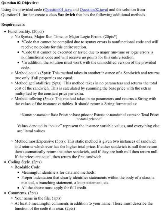 Solved Question 01 Objective: Using the provided code | Chegg.com