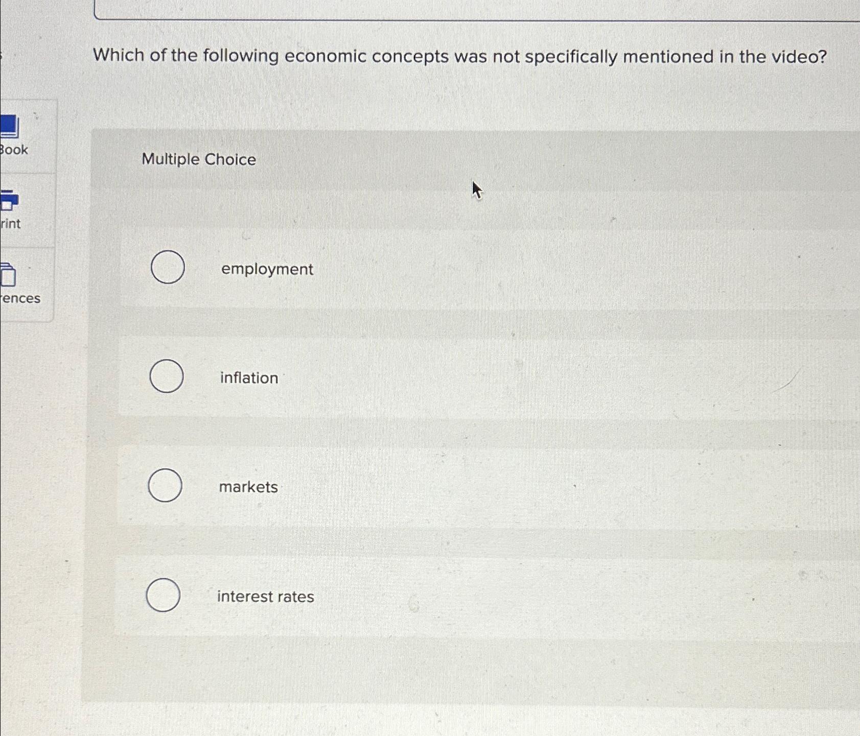 Solved Which Of The Following Economic Concepts Was Not | Chegg.com