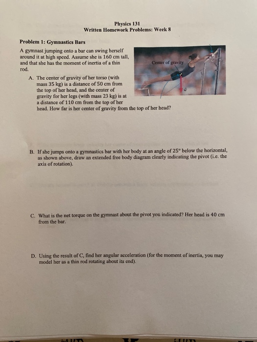 Physics 131 Written Homework Problems: Week 8 Problem | Chegg.com
