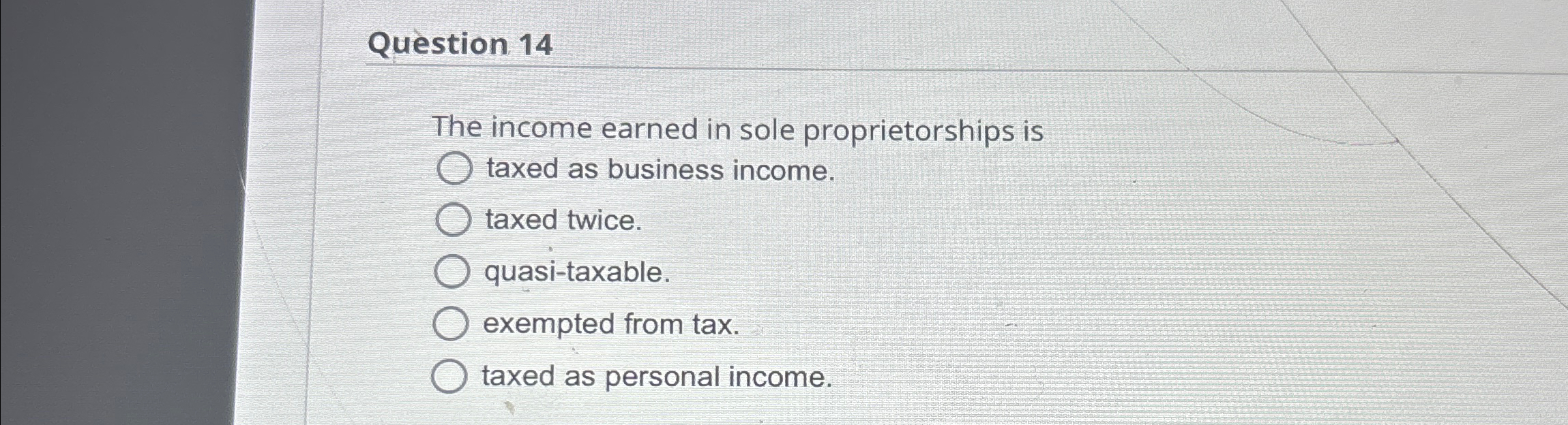 Solved Question 14The earned in sole proprietorships
