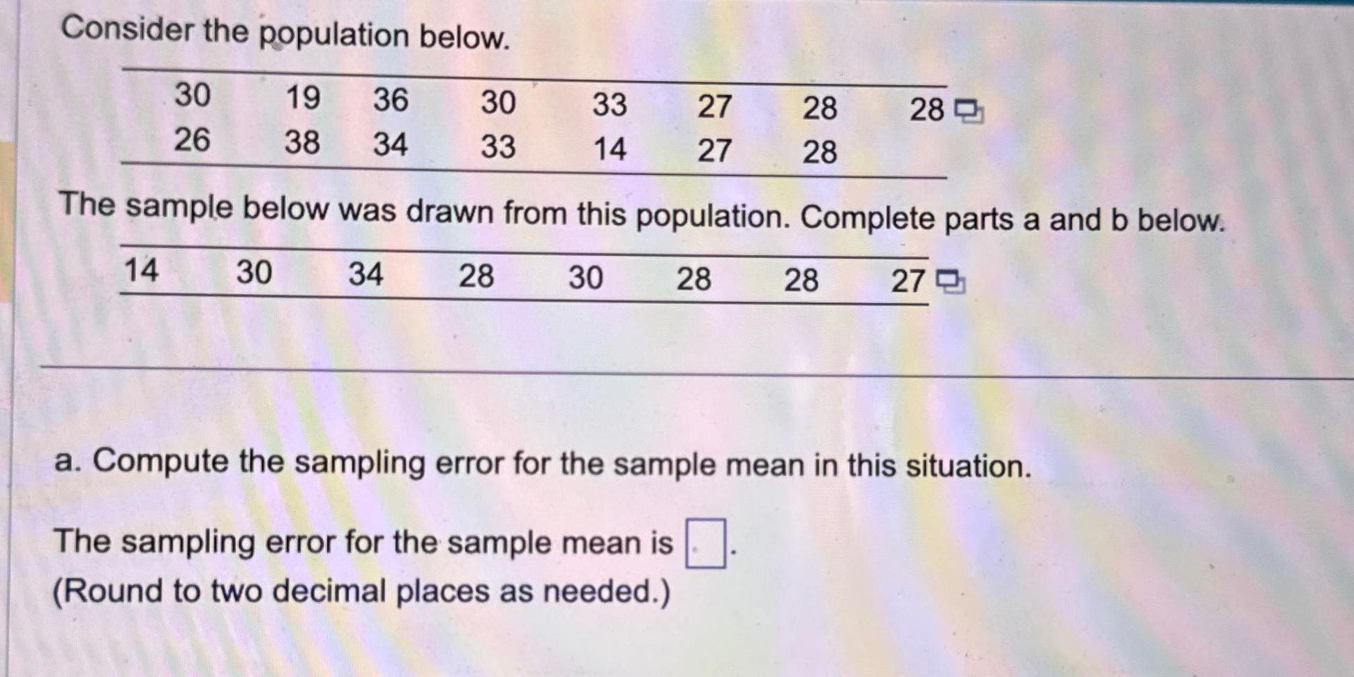 Solved Consider The Population | Chegg.com