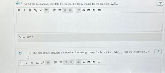 Solved The Following Data Is For The Thermite Reaction. | Chegg.com