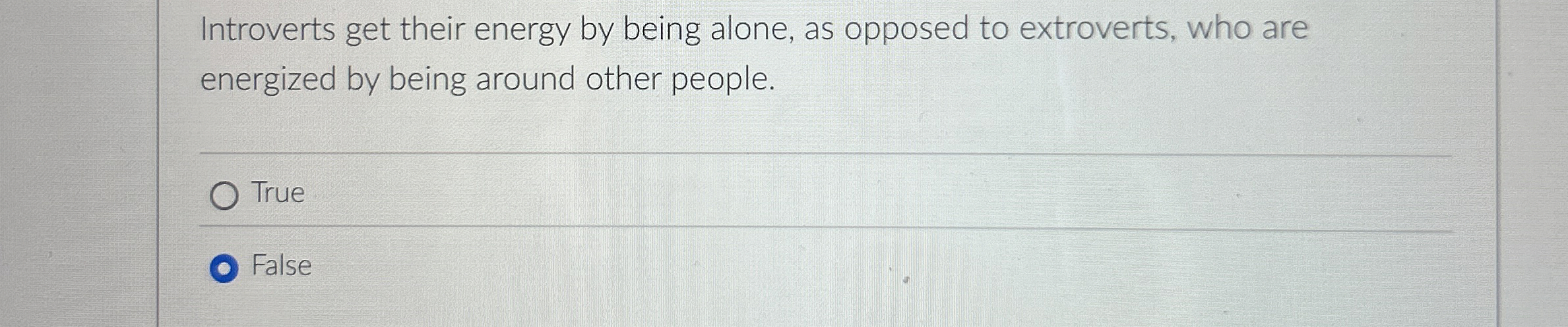 Solved Introverts get their energy by being alone, as | Chegg.com