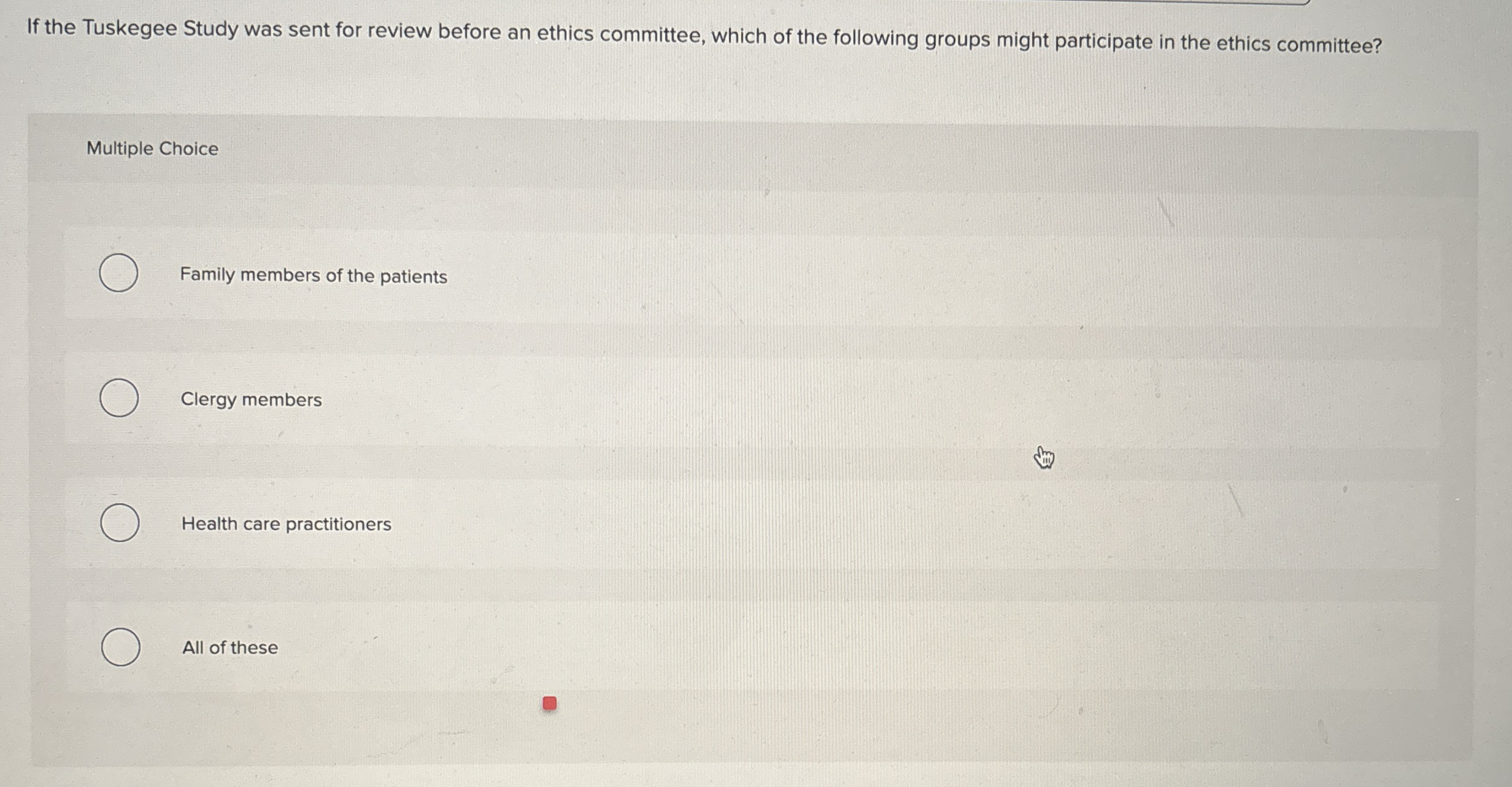 Solved If the Tuskegee Study was sent for review before an | Chegg.com