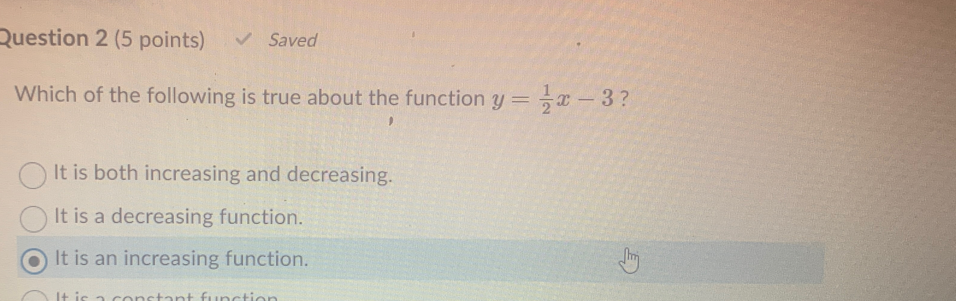 Solved Question 2 (5 ﻿points) ﻿SavedWhich of the following | Chegg.com