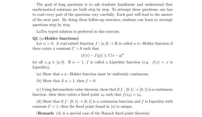 Solved The goal of long questions is to ask students | Chegg.com