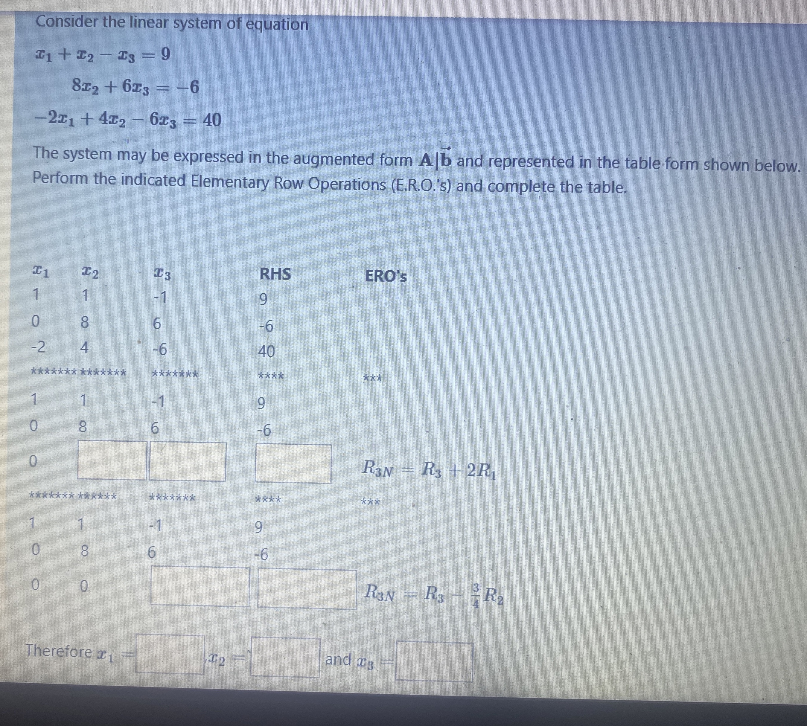 Solved Consider The Linear System Of Chegg Com