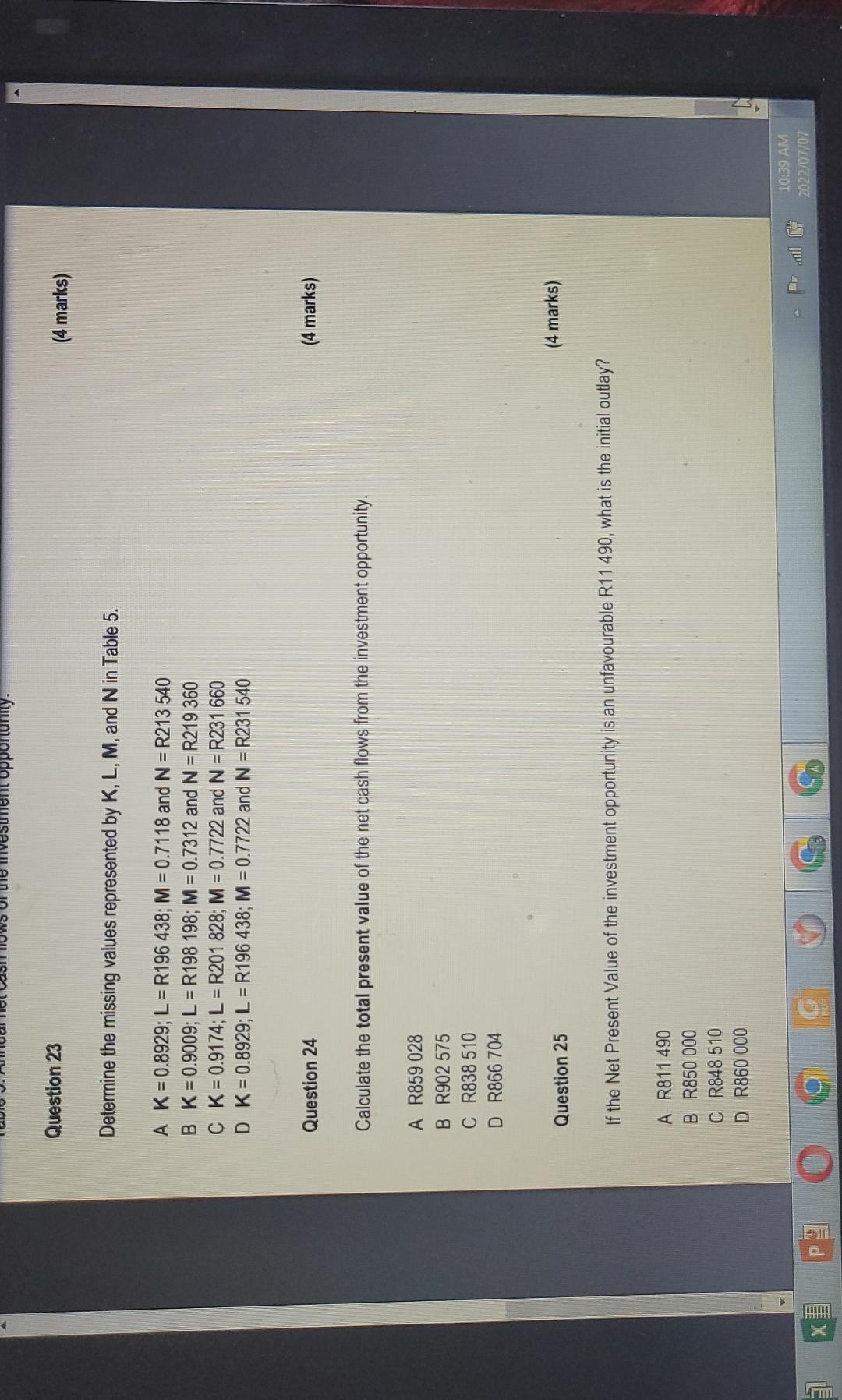 Solved 47 wwww Question 23 Question 24 Determine the missing | Chegg.com