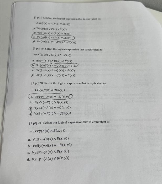 Solved ¬∃x Q X ∧¬ P X ∨s X 2 ∨x Q X ∨p X ∨s X B