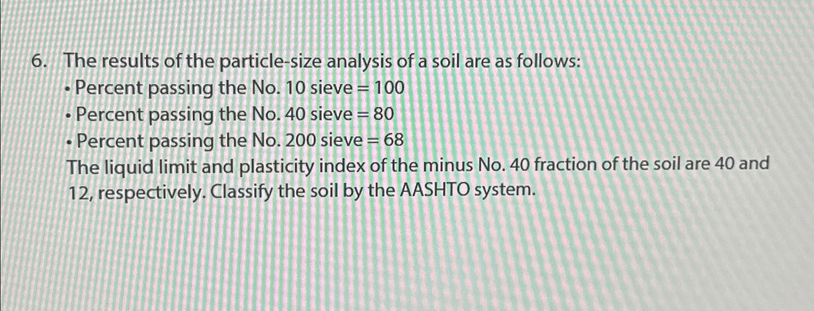 Solved The results of the particle-size analysis of a soil | Chegg.com
