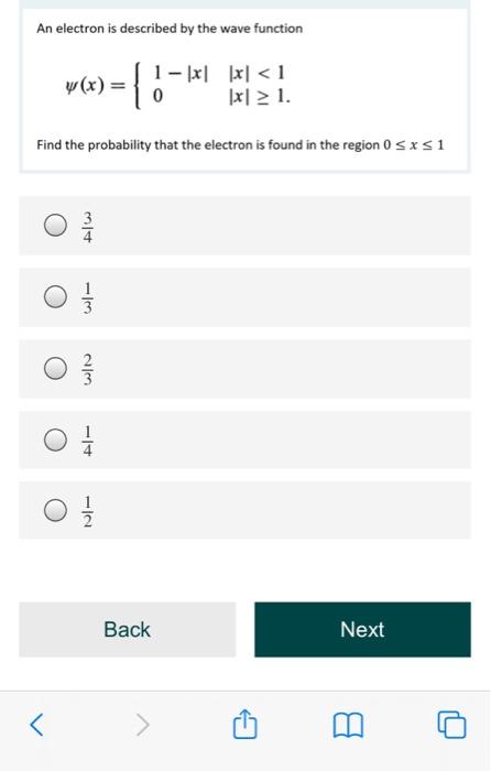 Solved An electron is described by the wave function v(x) = | Chegg.com