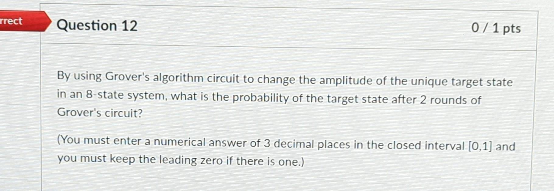 Solved By using Grover's algorithm circuit to change the | Chegg.com