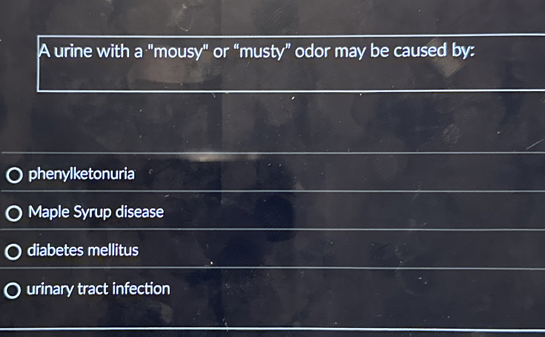 MUSTY URINE ODOR CAUSES visual data 3
