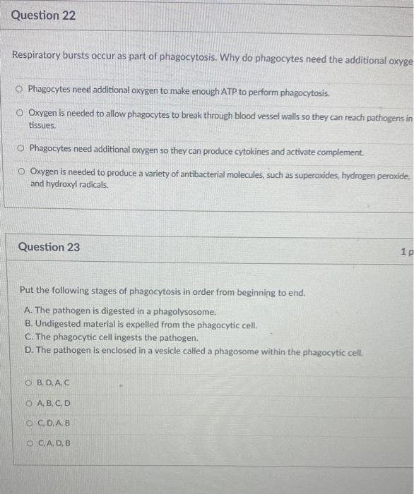 Solved D Question 4 1 pts A patient's chemical defenses | Chegg.com