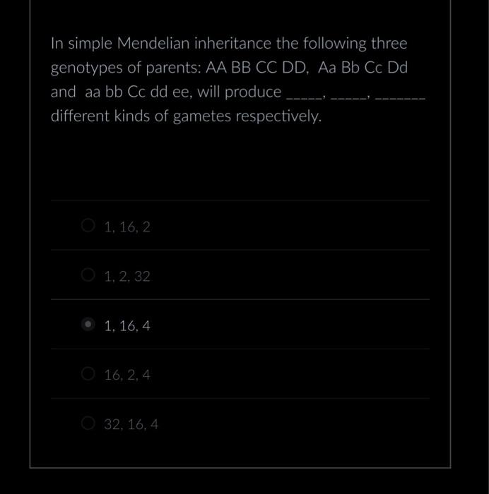 In simple Mendelian inheritance the following three | Chegg.com