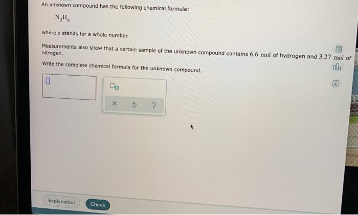 Solved An unknown compound has the following chemical | Chegg.com