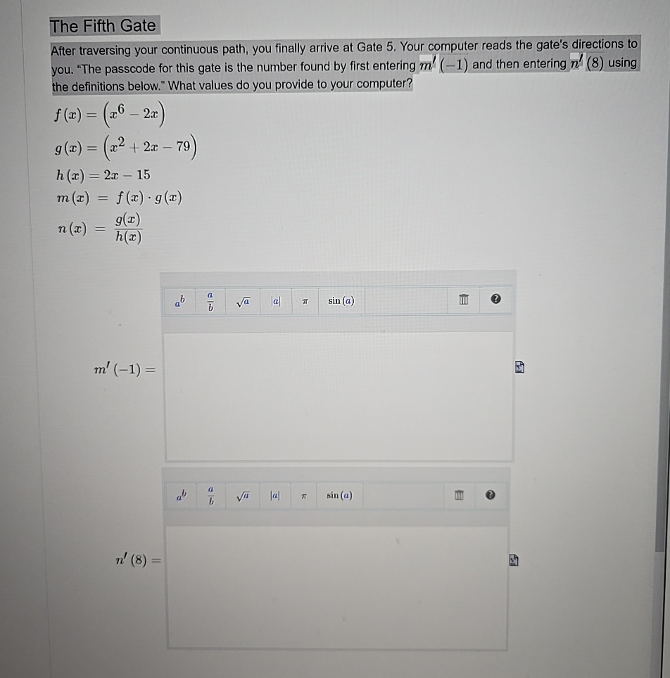 Solved The Fifth Gateafter Traversing Your Continuous Path 1576