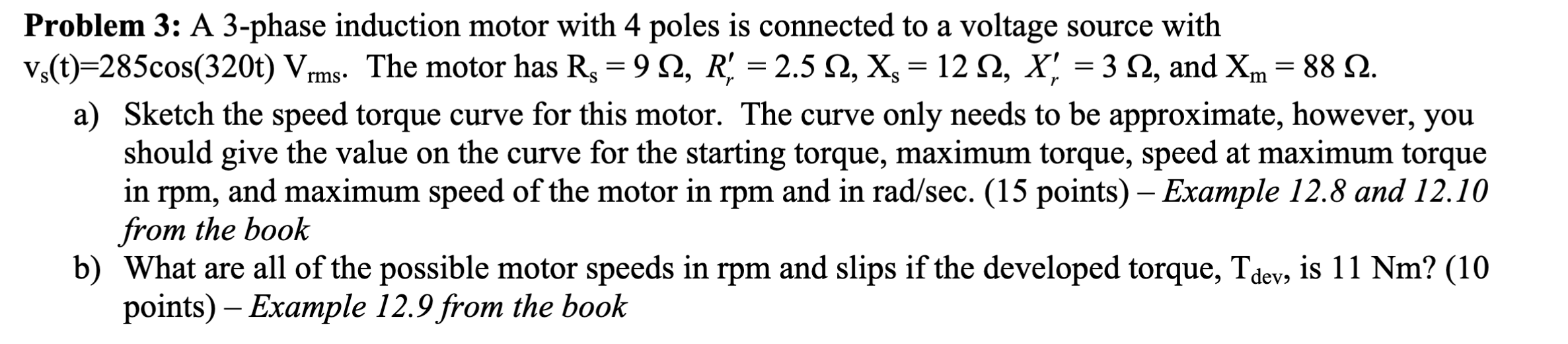 Solved Problem 3: A 3-phase induction motor with 4 ﻿poles is | Chegg.com