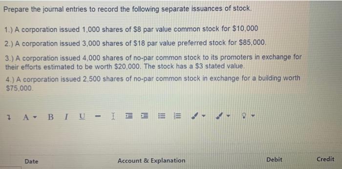 Solved Prepare the journal entries to record the following | Chegg.com