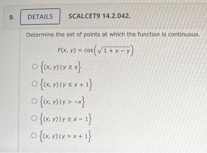 Solved Determine the set of points at which the function is | Chegg.com