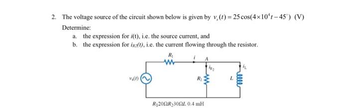 Solved The voltage source of the circuit shown below is | Chegg.com