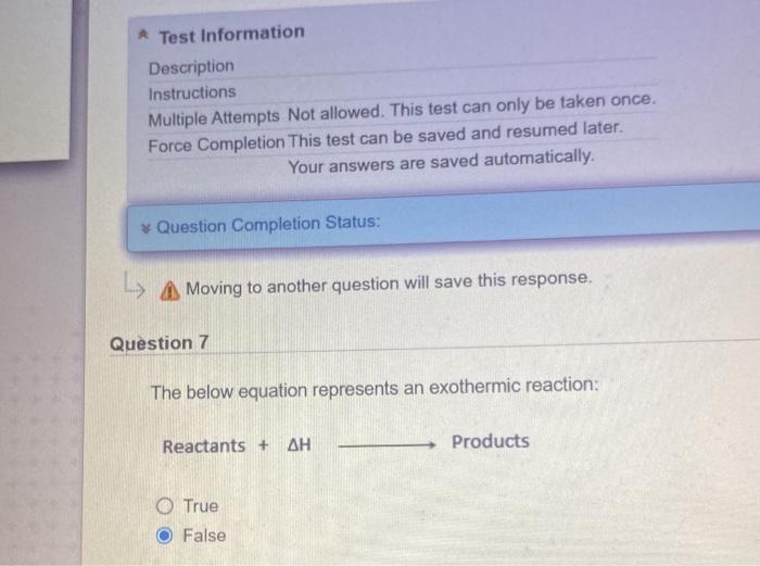 Solved The Following Is An Endothermic Reaction; | Chegg.com