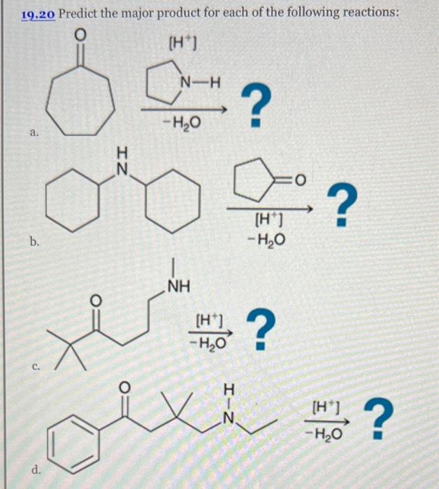 Solved 19.20 Predict the major product for each of the | Chegg.com