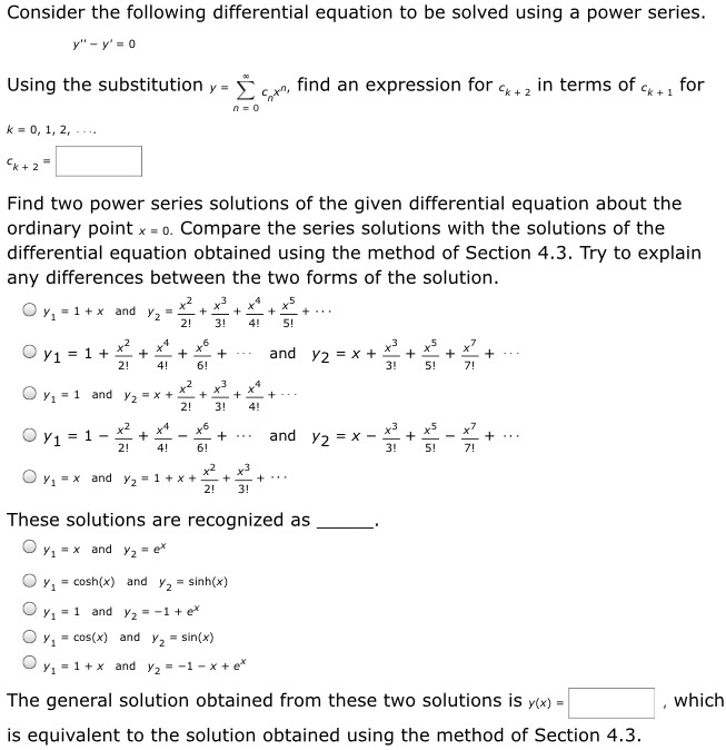 Solved Consider The Following Differential Equation To Be Chegg Com