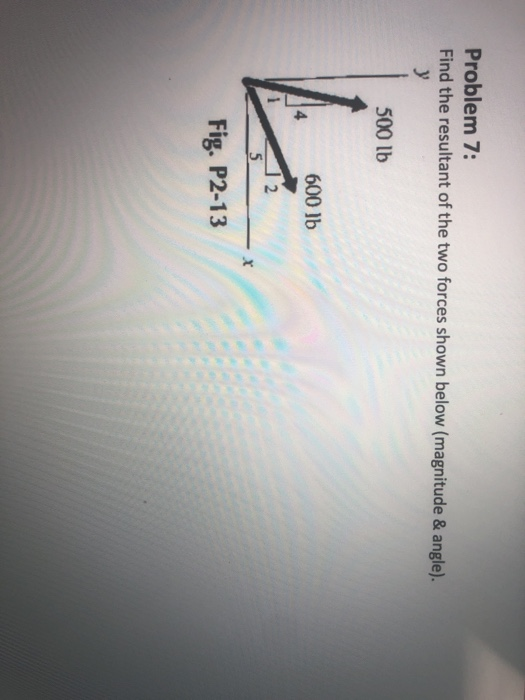 Solved Problem 7 Find The Resultant Of The Two Forces Shown Chegg Solved Problem 7 Find The Resultant Of The Two Forces Shown Chegg