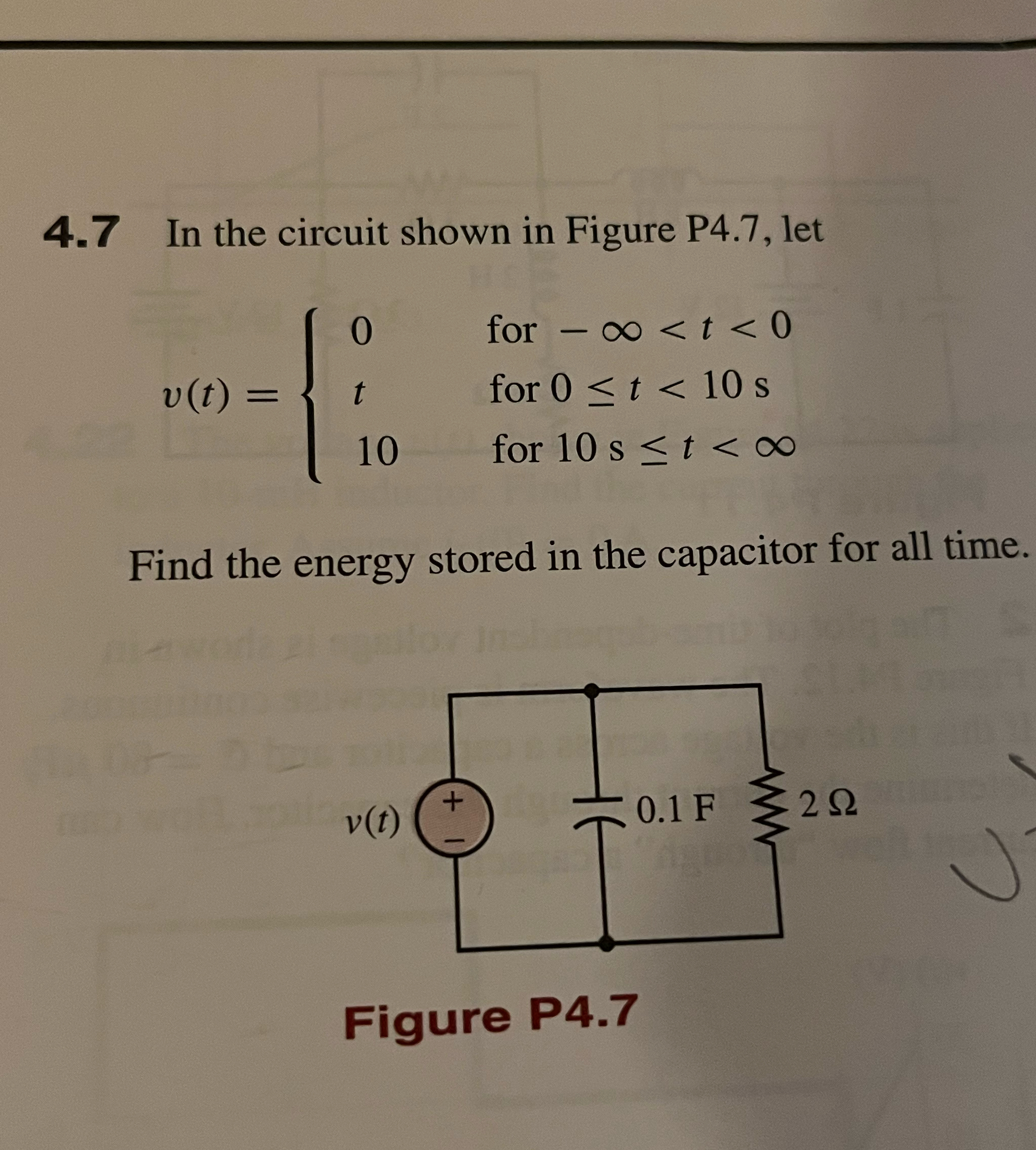Solved 4.7 ﻿In the circuit shown in Figure P4.7, ﻿let | Chegg.com