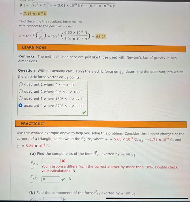 Solved Goal Apply Coulomb's Law In Two Dimensions. Problem | Chegg.com