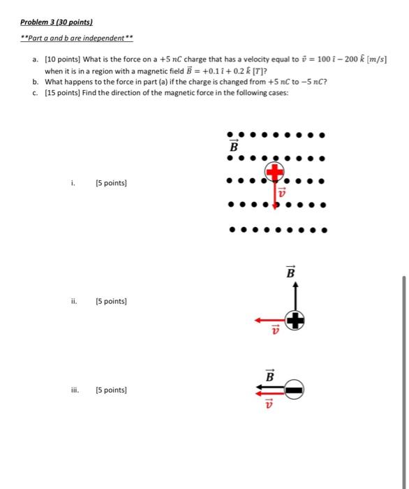 Solved Problem 3 (30 points) **Part a and b are independent | Chegg.com