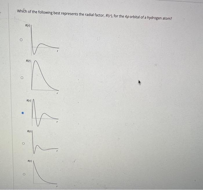 Solved Which of the following best represents the radial | Chegg.com