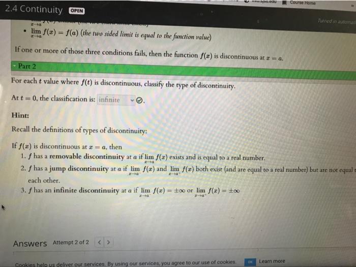 Solved You have answered 1 out of 2 parts correctly. Part 1 | Chegg.com