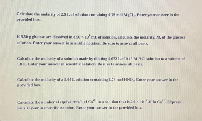 Solved Calculate The Mass Volume Percent Composition Or Chegg Com   Image