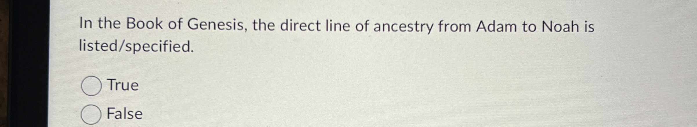 In the Book of Genesis, the direct line of ancestry | Chegg.com