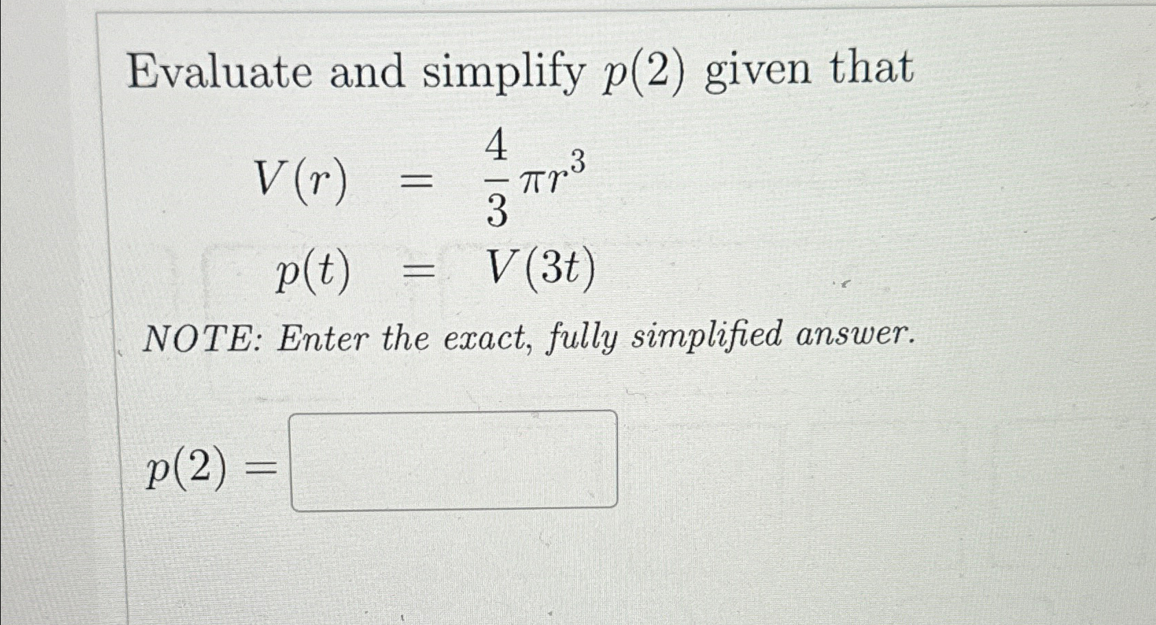 Solved Evaluate and simplify p(2) ﻿given | Chegg.com