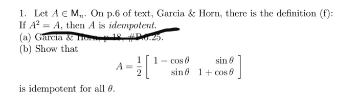 1 Let A E M On P 6 Of Text Garcia Horn There Is Chegg Com