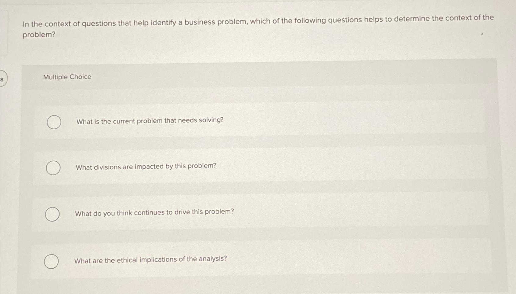 Solved In the context of questions that help identify a | Chegg.com