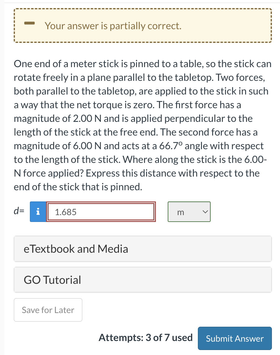 Solved One end of a meter stick is pinned to a table, so the | Chegg.com