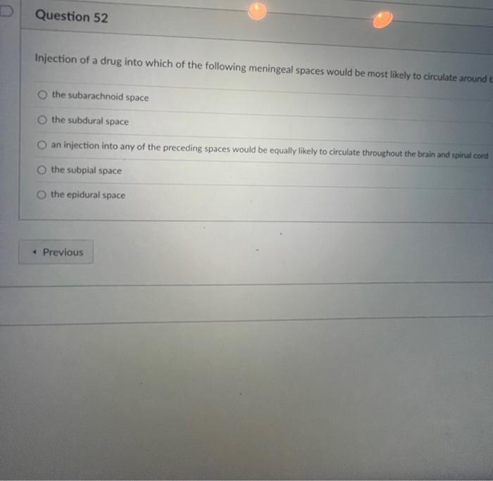 Solved Injection of a drug into which of the following | Chegg.com