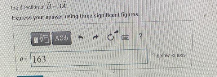 Solved the direction of B−3A Express your answer using three | Chegg.com