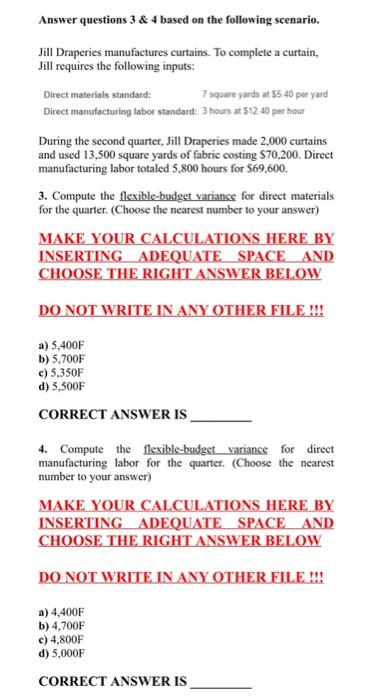 Solved Answer questions 3 \& 4 based on the following | Chegg.com