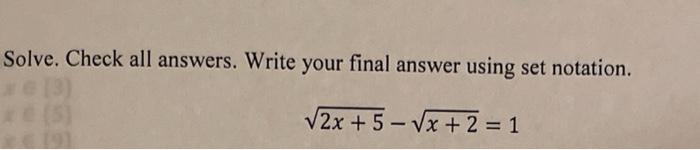 Solved Solve. Check all answers. Write your final answer | Chegg.com
