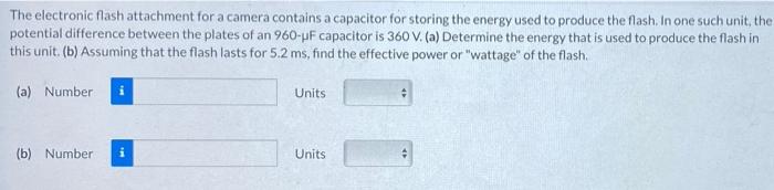 Solved The electronic flash attachment for a camera contains | Chegg.com