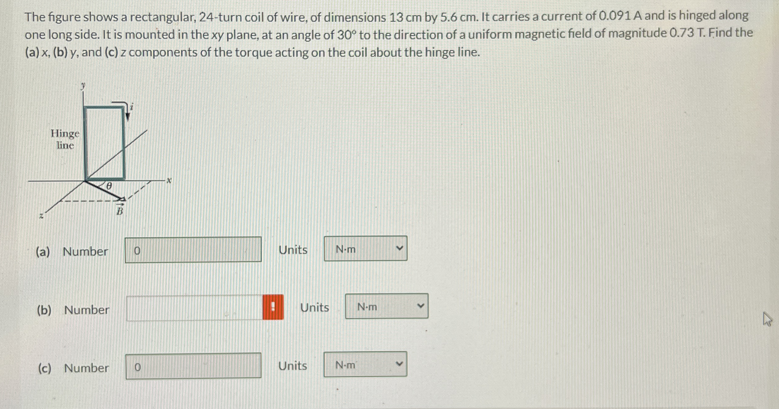 Solved The figure shows a rectangular, 24turn coil of wire,